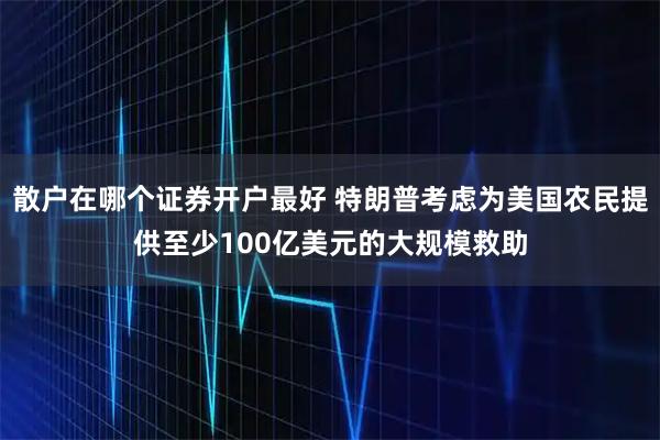 散户在哪个证券开户最好 特朗普考虑为美国农民提供至少100亿美元的大规模救助