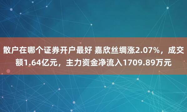 散户在哪个证券开户最好 嘉欣丝绸涨2.07%，成交额1.64亿元，主力资金净流入1709.89万元