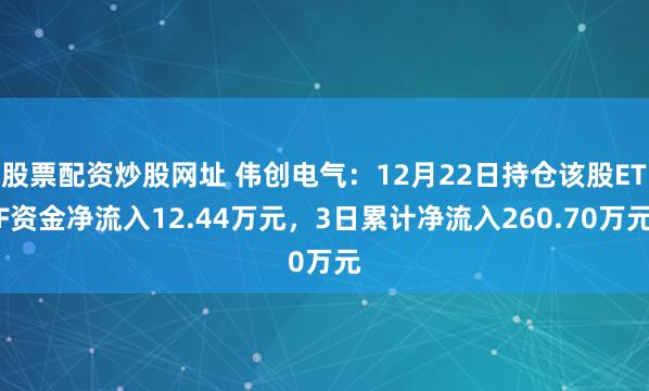 股票配资炒股网址 伟创电气：12月22日持仓该股ETF资金净流入12.44万元，3日累计净流入260.70万元